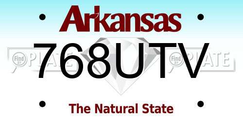 768UTV Arkansas License Plate