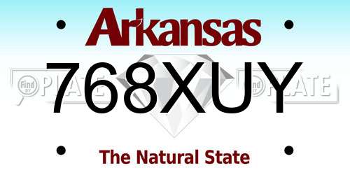 768XUY Arkansas License Plate