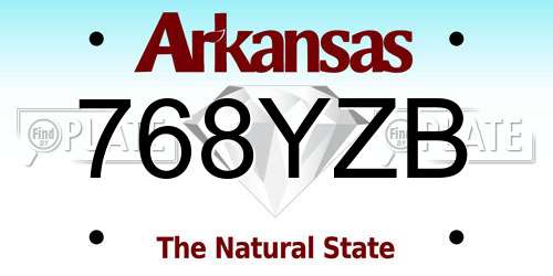 768YZB Arkansas License Plate