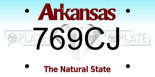 769CJ Arkansas License Plate