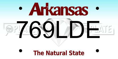 769LDE Arkansas License Plate