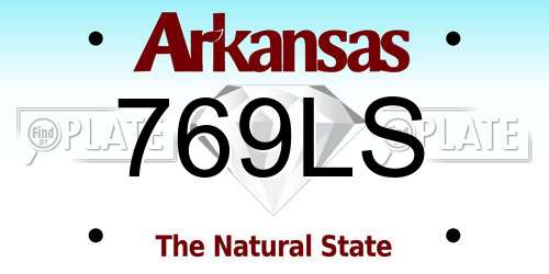769LS Arkansas License Plate