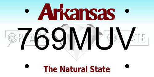 769MUV Arkansas License Plate