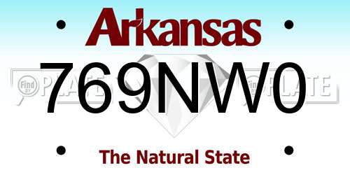 769NW0 Arkansas License Plate