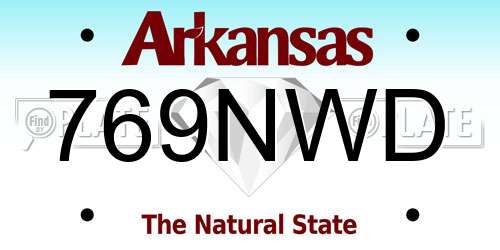 769NWD Arkansas License Plate
