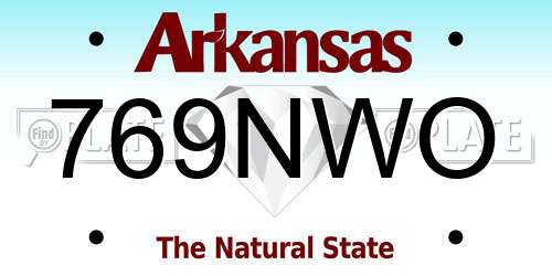 769NWO Arkansas License Plate
