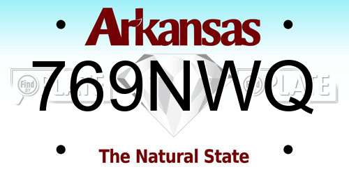 769NWQ Arkansas License Plate