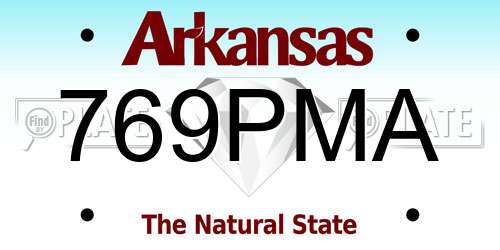 769PMA Arkansas License Plate