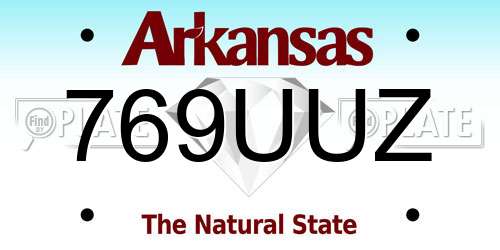 769UUZ Arkansas License Plate