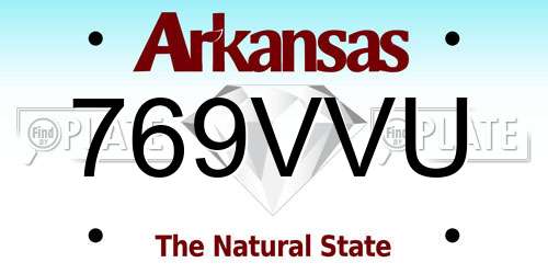 769VVU Arkansas License Plate