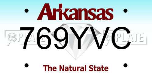 769YVC Arkansas License Plate