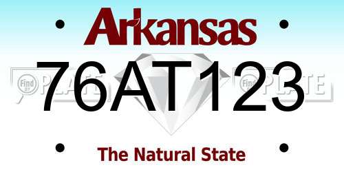 76AT123 Arkansas License Plate