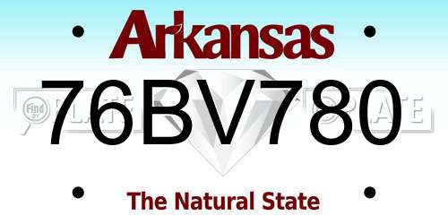 76BV780 Arkansas License Plate