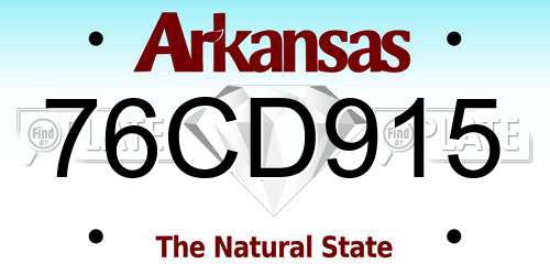 76CD915 Arkansas License Plate