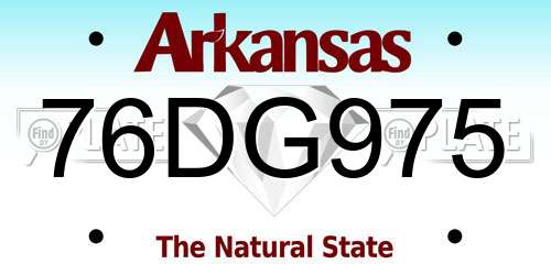 76DG975 Arkansas License Plate