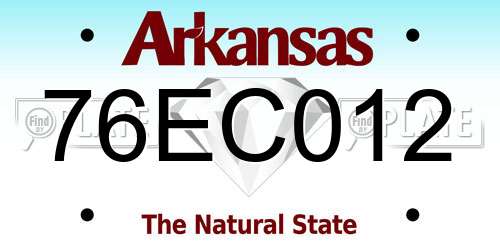 76EC012 Arkansas License Plate
