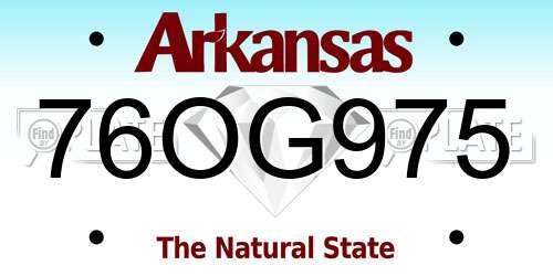 76OG975 Arkansas License Plate