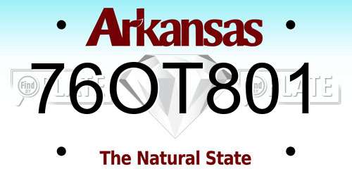 76OT801 Arkansas License Plate