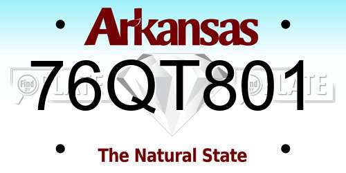 76QT801 Arkansas License Plate