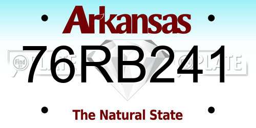 76RB241 Arkansas License Plate