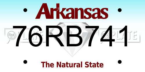 76RB741 Arkansas License Plate