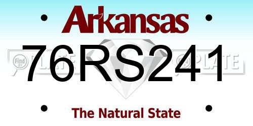 76RS241 Arkansas License Plate