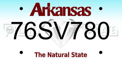 76SV780 Arkansas License Plate