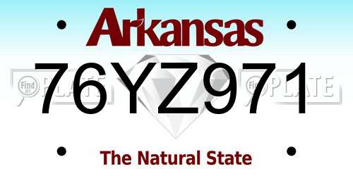 76YZ971 Arkansas License Plate