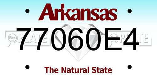 77060E4 Arkansas License Plate