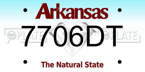 7706DT Arkansas License Plate