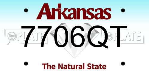 7706QT Arkansas License Plate