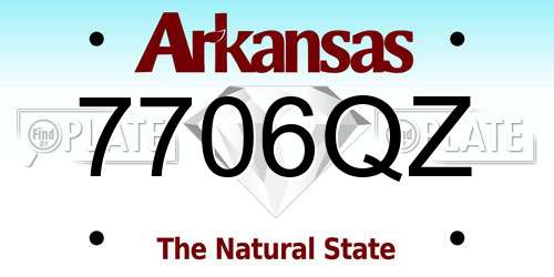 7706QZ Arkansas License Plate