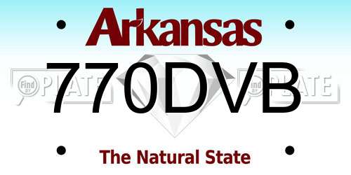 770DVB Arkansas License Plate