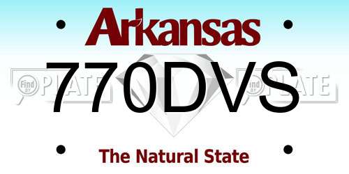 770DVS Arkansas License Plate