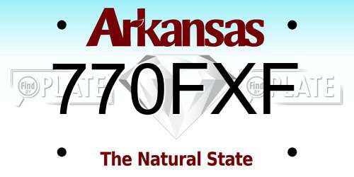 770FXF Arkansas License Plate