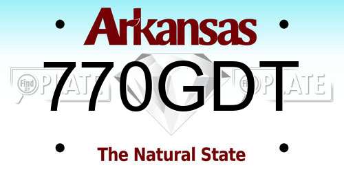 770GDT Arkansas License Plate