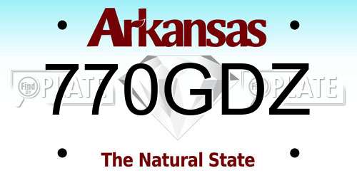 770GDZ Arkansas License Plate
