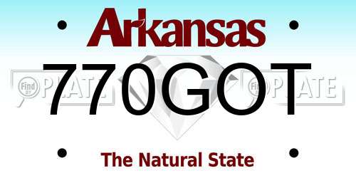 770GOT Arkansas License Plate