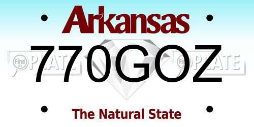 770GOZ Arkansas License Plate