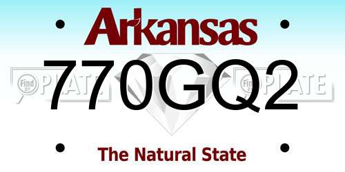 770GQ2 Arkansas License Plate