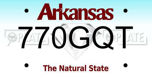 770GQT Arkansas License Plate