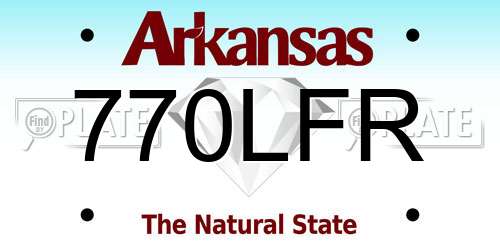770LFR Arkansas License Plate