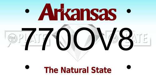770OV8 Arkansas License Plate