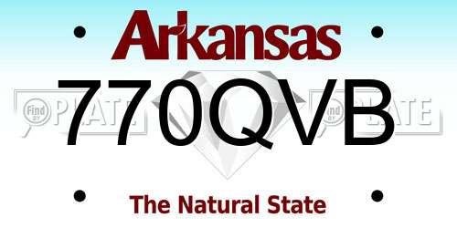 770QVB Arkansas License Plate
