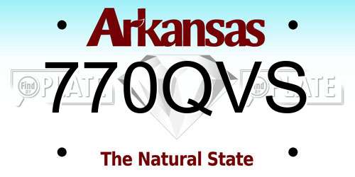 770QVS Arkansas License Plate