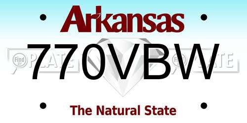 770VBW Arkansas License Plate