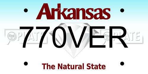 770VER Arkansas License Plate
