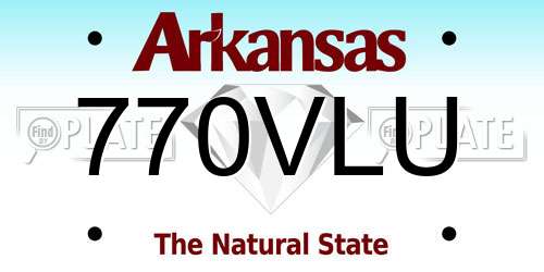 770VLU Arkansas License Plate