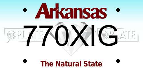 770XIG Arkansas License Plate