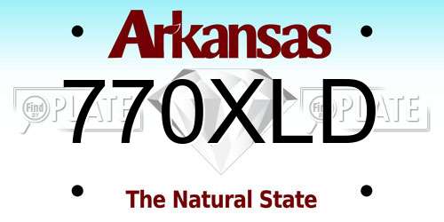 770XLD Arkansas License Plate